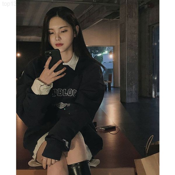 women's hoodies & sweatshirts designer bad zhou yutong's new american round neck long sleeve letter embroidery plush sweater gx284, Black
women's hoodies & sweatshirts designer bad zhou yutong's new american round neck long sleeve letter embroidery plush sweater gx284, Black