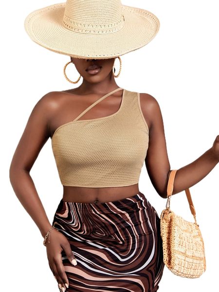 sxy one shoulder crop b2v5#, White