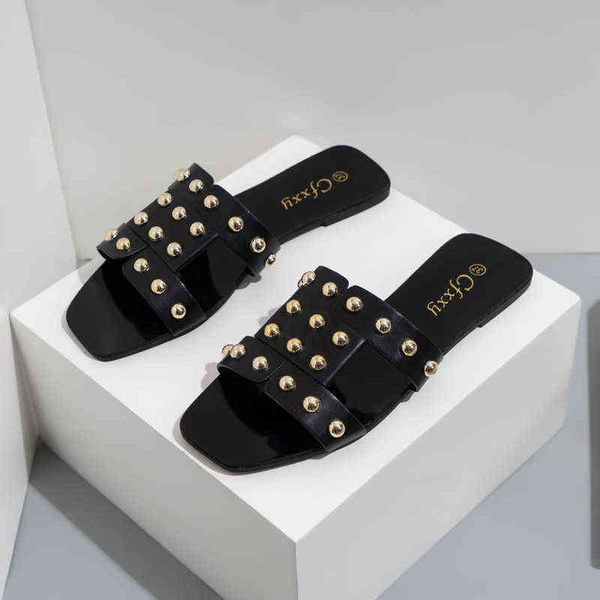 slippers ladies flip flops luxury rivet beach sandals slides summer fashion hollow out slippers casual women flat shoes 220525, Black
slippers ladies flip flops luxury rivet beach sandals slides summer fashion hollow out slippers casual women flat shoes 220525, Black