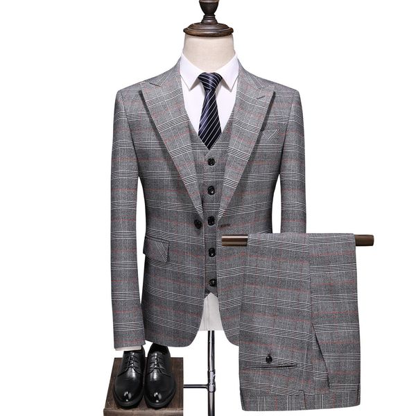 men's plaid suit slim fit 3 piece casual suits one button blazer business wedding party jacket tuxedo vest & pants z8wn#, White;black
men's plaid suit slim fit 3 piece casual suits one button blazer business wedding party jacket tuxedo vest & pants z8wn#, White;black