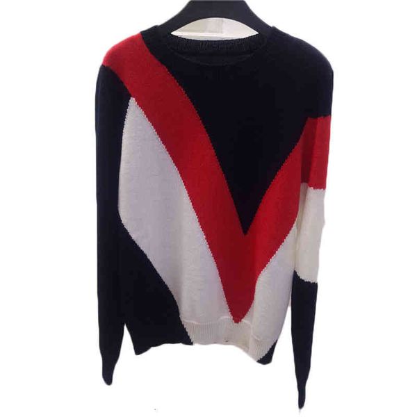 women's knits tees light luxury fashion geometric contrast stitching wool cashmere sweater women's autumn and winter warm pullover, White
women's knits tees light luxury fashion geometric contrast stitching wool cashmere sweater women's autumn and winter warm pullover, White