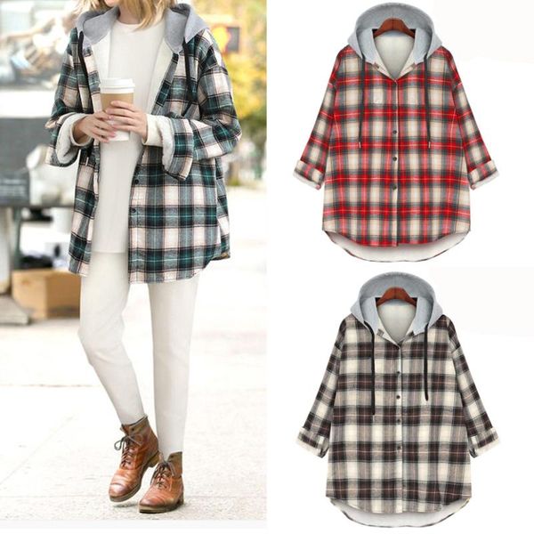 women's blouses & shirts winter plus size 5xl women fleece colorful plaid long sleeve ladies blouse and hooded button cardigan ke2146w, White
women's blouses & shirts winter plus size 5xl women fleece colorful plaid long sleeve ladies blouse and hooded button cardigan ke2146w, White