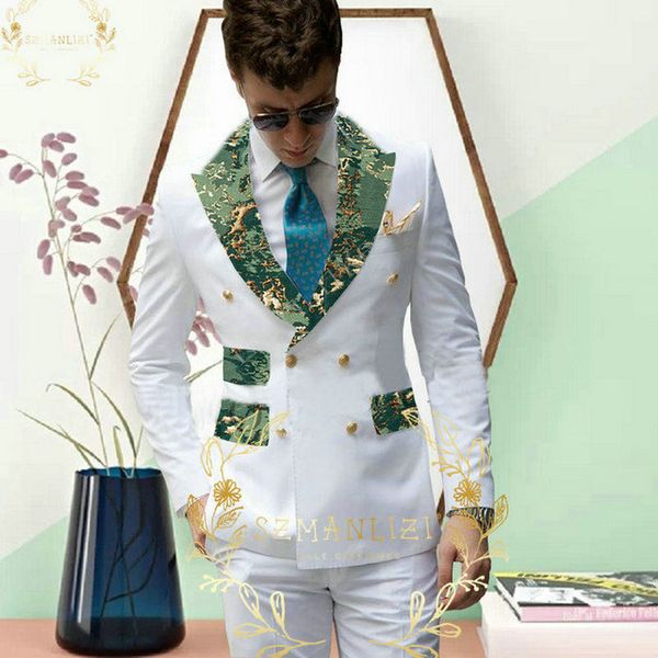 szmanlizi 2022 white male prom dress green floral lapel formal wedding mens double breasted suits groom tuxedos suits for men, Black;gray
szmanlizi 2022 white male prom dress green floral lapel formal wedding mens double breasted suits groom tuxedos suits for men, Black;gray