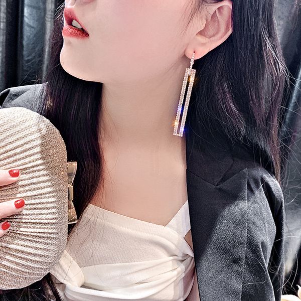 925 silver needle european and american fashion exaggerated diamond rectangular earrings korean earrings long full-jeweled stud eardrop wom, Golden
925 silver needle european and american fashion exaggerated diamond rectangular earrings korean earrings long full-jeweled stud eardrop wom, Golden