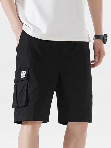 men flap pocket patched detail shorts 61pm#, White;black