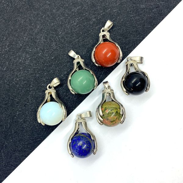 claw hand hold charm natural stone round beads pendants for jewelry making necklace wholesale, Bronze;silver
claw hand hold charm natural stone round beads pendants for jewelry making necklace wholesale, Bronze;silver