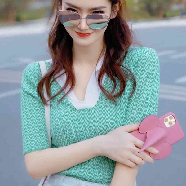 women's polos qi wei star same women's clothes polo shirt green 5-sleeve v-neck fresh blouse sweater 0d9i, White
women's polos qi wei star same women's clothes polo shirt green 5-sleeve v-neck fresh blouse sweater 0d9i, White