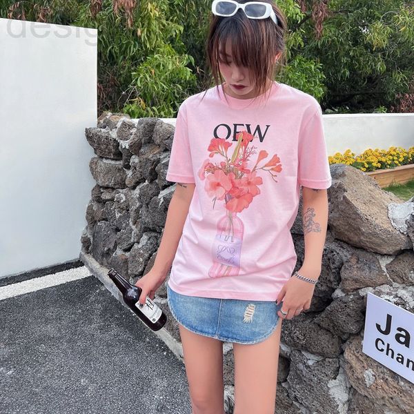 women's t-shirt designer luojia 2022 spring and summer new couple lark vase printed round neck short sleeve t-shirt men's women�, White
women's t-shirt designer luojia 2022 spring and summer new couple lark vase printed round neck short sleeve t-shirt men's women�, White