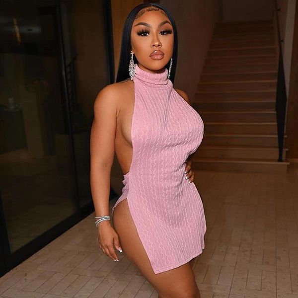 casual dresses women's knit mini dress backless jacquard robe turtleneck split solid sleeveless elegant women evening party 2022, Black;gray
casual dresses women's knit mini dress backless jacquard robe turtleneck split solid sleeveless elegant women evening party 2022, Black;gray