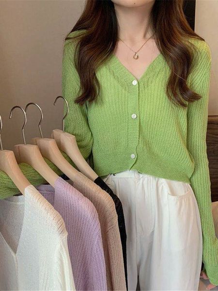 cardigan women solid sunscreen cropped knitwear fashion long sleeve casual clothing summer v-neck new ladies simple slim, White;black
cardigan women solid sunscreen cropped knitwear fashion long sleeve casual clothing summer v-neck new ladies simple slim, White;black