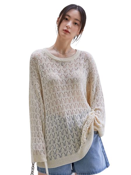 dazy-less open knit drop shoulder sweater v6mg#, White;black
dazy-less open knit drop shoulder sweater v6mg#, White;black