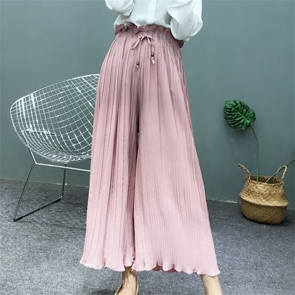 fashion new wide leg pants spring summer korean flower waist high waist pleated pants petals hem wild chiffon women skirt y200114, Black;white
fashion new wide leg pants spring summer korean flower waist high waist pleated pants petals hem wild chiffon women skirt y200114, Black;white