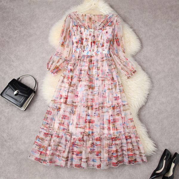 european and american women's summer 2022 new long sleeve v-neck mesh printing fashionable pleated dress, Black;gray
european and american women's summer 2022 new long sleeve v-neck mesh printing fashionable pleated dress, Black;gray
