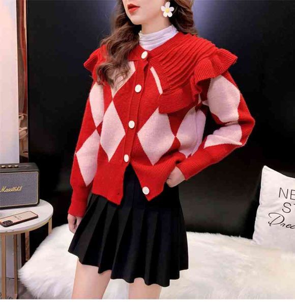 women's polos baby collar sweet sweater cardigan female winter little man loose korean coat segd, White
women's polos baby collar sweet sweater cardigan female winter little man loose korean coat segd, White
