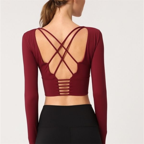 xherr women back straps gym yoga crop yoga shirts long sleeve training fitness running sport tshirts t200331, White
xherr women back straps gym yoga crop yoga shirts long sleeve training fitness running sport tshirts t200331, White