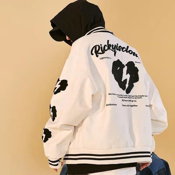 european and american fashion love embroidery printing multicolor classic baseball uniform jacket women winter couple jacket, Black
european and american fashion love embroidery printing multicolor classic baseball uniform jacket women winter couple jacket, Black