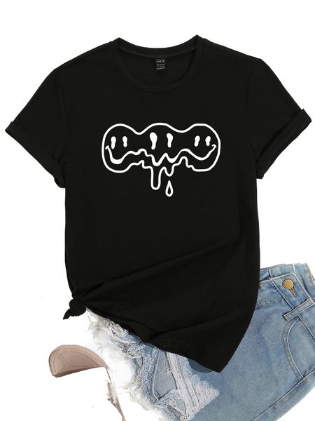 expression print round neck tee z8sc#, White
