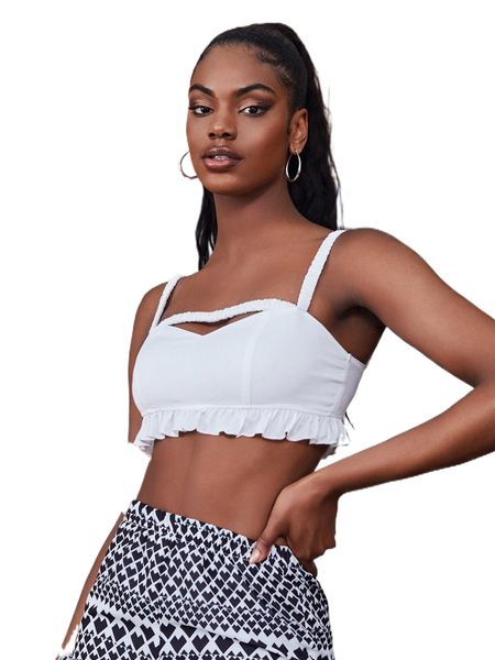 lettuce trim crop cami 83kl#, White