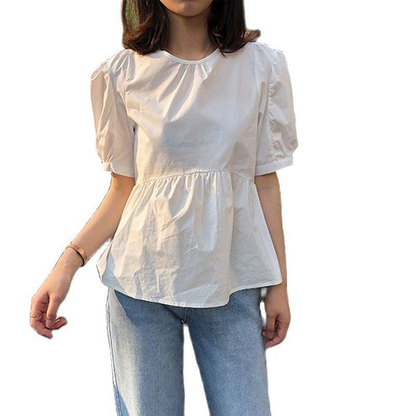 women's blouses & shirts 100% cotton solid white women blouse o-neck short sleeve blusas pleated female korean fahion loose casual
women's blouses & shirts 100% cotton solid white women blouse o-neck short sleeve blusas pleated female korean fahion loose casual