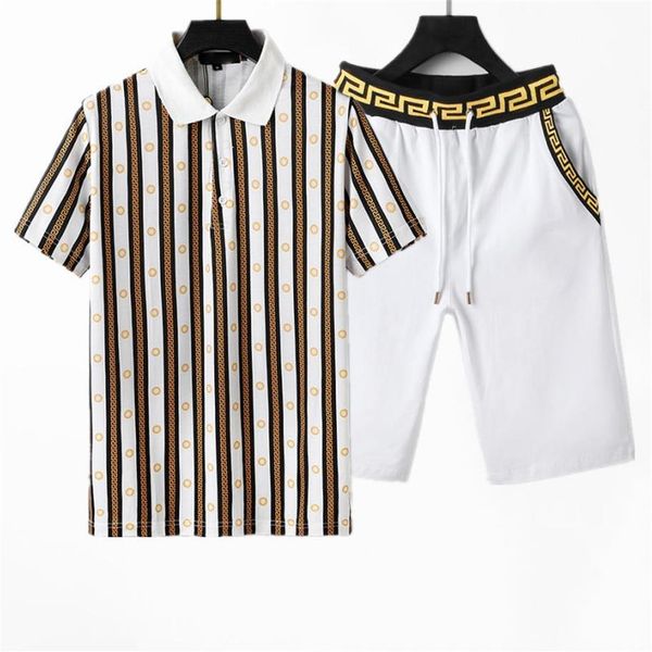 men's tracksuits summer trend striped plaid stitching summer casual short-sleeved pants two piece suit, Gray
men's tracksuits summer trend striped plaid stitching summer casual short-sleeved pants two piece suit, Gray