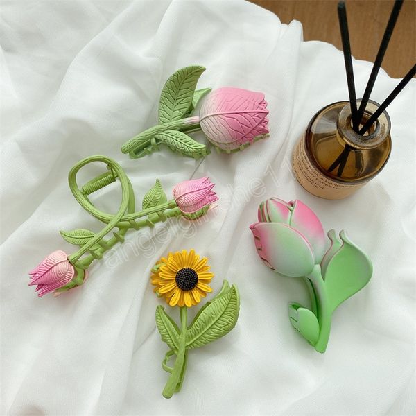 women green tulips flower hair claws barrettes hairpins large ponytail clips girls hair accessories hairgrip, Slivery;white
women green tulips flower hair claws barrettes hairpins large ponytail clips girls hair accessories hairgrip, Slivery;white