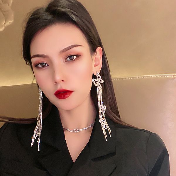 925 silver needle elegant shining diamond tassel earrings long earrings south korea dongdaemun online influencer eardrops exaggerated ear je, Golden
925 silver needle elegant shining diamond tassel earrings long earrings south korea dongdaemun online influencer eardrops exaggerated ear je, Golden