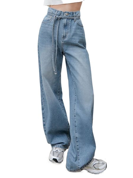 dazy-less high waist belted wide leg jeans g12d#, Blue
dazy-less high waist belted wide leg jeans g12d#, Blue