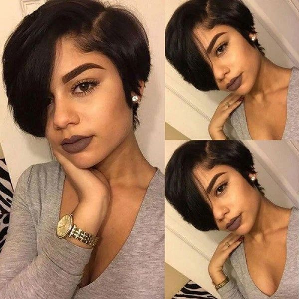 short pixie cut bob human hair wigs natural black 13x4x1 straight side part t lace front wigs for women, Black;brown
short pixie cut bob human hair wigs natural black 13x4x1 straight side part t lace front wigs for women, Black;brown