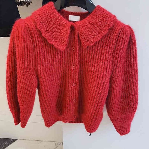 women's knits tees french niche autumn and winter baby collar long sleeve sweater bubble slim fitting knitted cardigan women's fas, White
women's knits tees french niche autumn and winter baby collar long sleeve sweater bubble slim fitting knitted cardigan women's fas, White