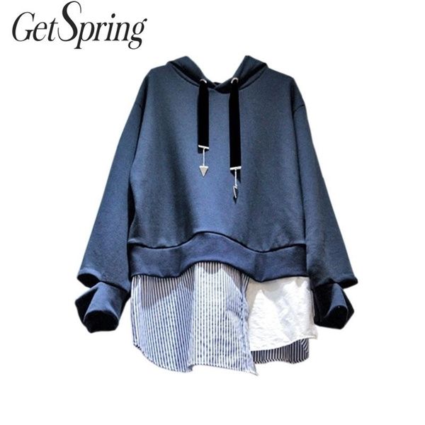 getspring women sweatshirt patchwork stripe color matching pullovers hoodies women asymmetry fake two casual sweatshirt new lj201102, Black
getspring women sweatshirt patchwork stripe color matching pullovers hoodies women asymmetry fake two casual sweatshirt new lj201102, Black