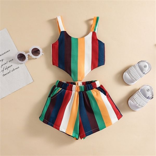 focusnorm 0 4y summer fashion kids girls clothes sets 2pcs rainbow striped printed strap sleeveless vest high waist short 220705, White
focusnorm 0 4y summer fashion kids girls clothes sets 2pcs rainbow striped printed strap sleeveless vest high waist short 220705, White