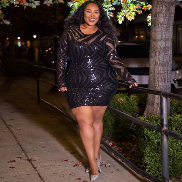 dress 2021 summer plus size 5xl geometric pattern sequins tight fitting party perspective bag hip long sleeve mini skirt, Black
dress 2021 summer plus size 5xl geometric pattern sequins tight fitting party perspective bag hip long sleeve mini skirt, Black