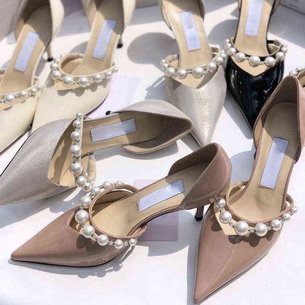 spring and summer 2022 pointed thin heel high-heeled shoes fashion cover foot hollow pearl cowhide women's single, Black 
spring and summer 2022 pointed thin heel high-heeled shoes fashion cover foot hollow pearl cowhide women's single, Black