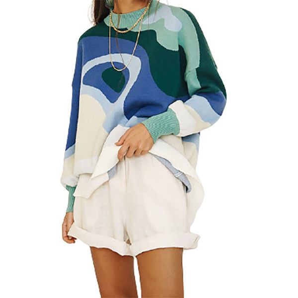 2022 fashion art designer tie dye jumper outfit winter knitted sweater women loose pullover sweaters, White;black
2022 fashion art designer tie dye jumper outfit winter knitted sweater women loose pullover sweaters, White;black