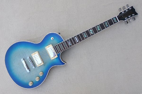 factory custom blue electric guitar with flame maple veneer,chrome hardwares,rosewood fretboard,abalone fret inlay,can be customized
factory custom blue electric guitar with flame maple veneer,chrome hardwares,rosewood fretboard,abalone fret inlay,can be customized