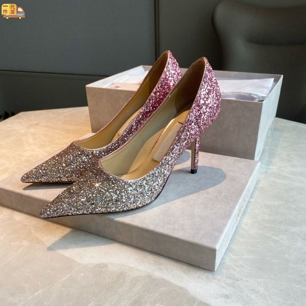 selling bridal shoes wedding shoes new high version jc gradient sequin high heels women's leather thin heel pointed temperament single, Black
selling bridal shoes wedding shoes new high version jc gradient sequin high heels women's leather thin heel pointed temperament single, Black