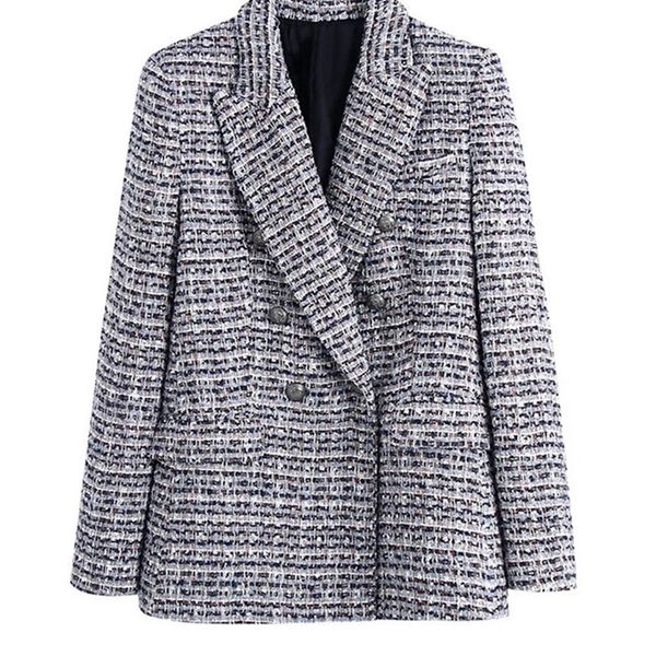 traf women fashion tweed double breasted blazer coat vintage long sleeve flap pockets female outerwear chic veste femme 220810, White;black
traf women fashion tweed double breasted blazer coat vintage long sleeve flap pockets female outerwear chic veste femme 220810, White;black