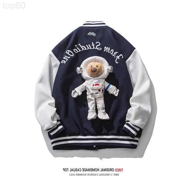 men's hoodies & sweatshirts designer american baseball suit female spring and autumn detachable bear doll loose casual coat jacket fash, Black
men's hoodies & sweatshirts designer american baseball suit female spring and autumn detachable bear doll loose casual coat jacket fash, Black