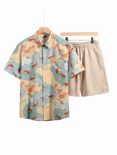 romwe guys floral and fish print shirt & shorts z8rd#, Gray
romwe guys floral and fish print shirt & shorts z8rd#, Gray