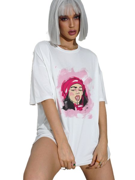 figure graphic drop shoulder tee 05qr#, White
figure graphic drop shoulder tee 05qr#, White