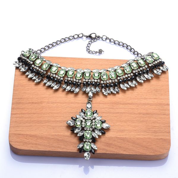 european and american colorful crystal necklaces chain choker women's gift fashion jewelry alloy diamond necklace clothing accessories, Golden;silver
european and american colorful crystal necklaces chain choker women's gift fashion jewelry alloy diamond necklace clothing accessories, Golden;silver