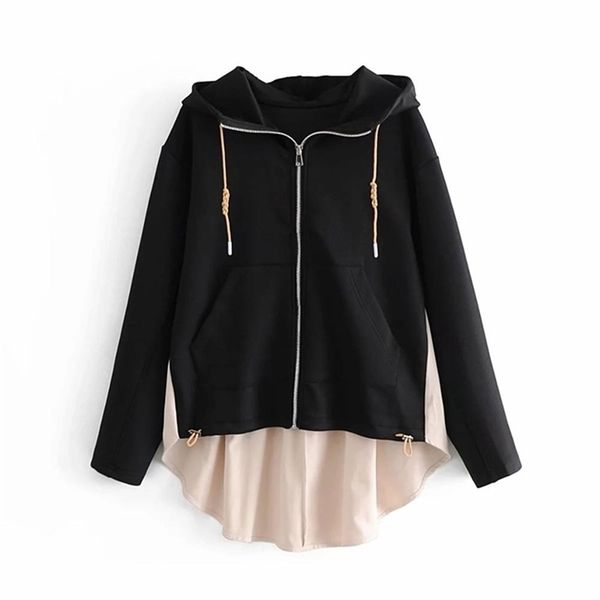 women hoodie sweatshirt long sleeve high neck adjustable drawstring hem hoodie fashion casual sweat femme 201216, Black
women hoodie sweatshirt long sleeve high neck adjustable drawstring hem hoodie fashion casual sweat femme 201216, Black