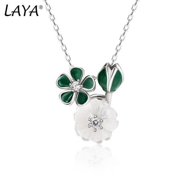 laya pendant necklace for women 925 sterling silver zircon natural shell flower green leaf enamel trendy original modern jewelry
laya pendant necklace for women 925 sterling silver zircon natural shell flower green leaf enamel trendy original modern jewelry