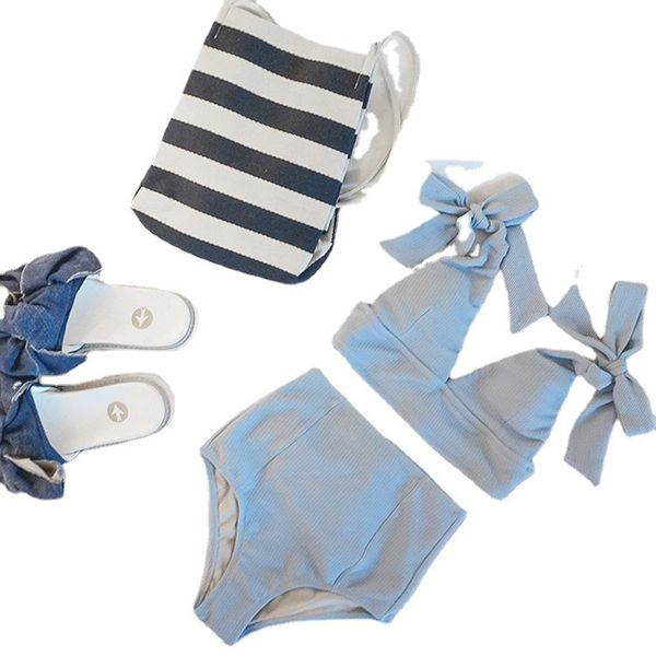women's swimwear south korea bikini split high waist size chest gathered swimsuit women's looks thin and covers the belly, White;black
women's swimwear south korea bikini split high waist size chest gathered swimsuit women's looks thin and covers the belly, White;black