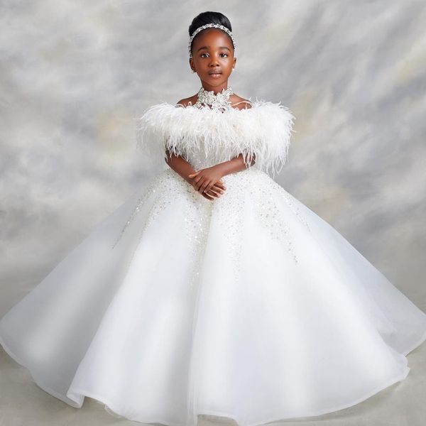 2022 white luxurious ball gown flower girl dresses feather tulle lilttle kids birthday pageant weddding gowns zj517, White;blue
2022 white luxurious ball gown flower girl dresses feather tulle lilttle kids birthday pageant weddding gowns zj517, White;blue