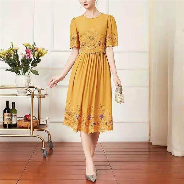 casual dresses high grade boutique women's dress summer round neck nail bead hollowed out embroidery close waist thin medium length ski, Black;gray
casual dresses high grade boutique women's dress summer round neck nail bead hollowed out embroidery close waist thin medium length ski, Black;gray