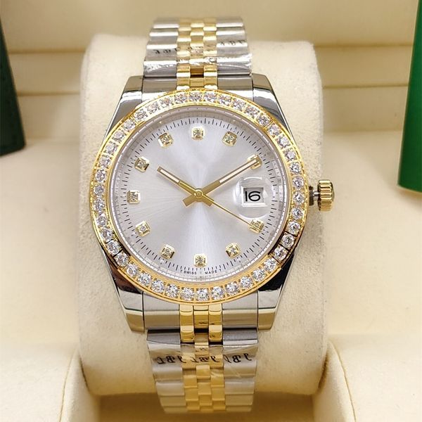 fashionable men's small diamond ring watch room, gold single calendar diamond face, 41mm stainless steel strap, multi-color options, Slivery;brown
fashionable men's small diamond ring watch room, gold single calendar diamond face, 41mm stainless steel strap, multi-color options, Slivery;brown