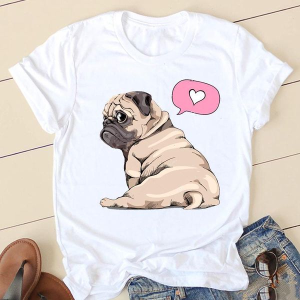 women sweet love pug t-shirts ladies fashion clothing short sleeve cartoon clothes spring summer female tee graphic, White
women sweet love pug t-shirts ladies fashion clothing short sleeve cartoon clothes spring summer female tee graphic, White
