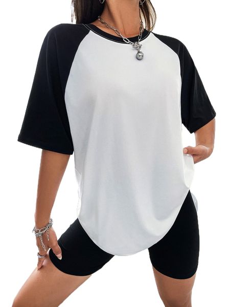 raglan sleeve two tone & biker shorts set 54jk#, White
raglan sleeve two tone & biker shorts set 54jk#, White