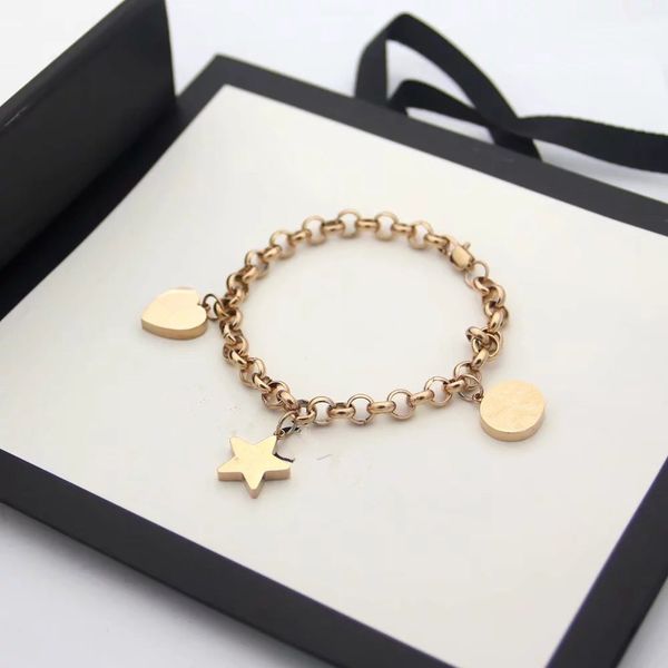 elegant bracelet fashion designer man woman silver rose gold charm heart star pendant chain wedding bracelets necklaces special design jewel, Golden;silver
elegant bracelet fashion designer man woman silver rose gold charm heart star pendant chain wedding bracelets necklaces special design jewel, Golden;silver